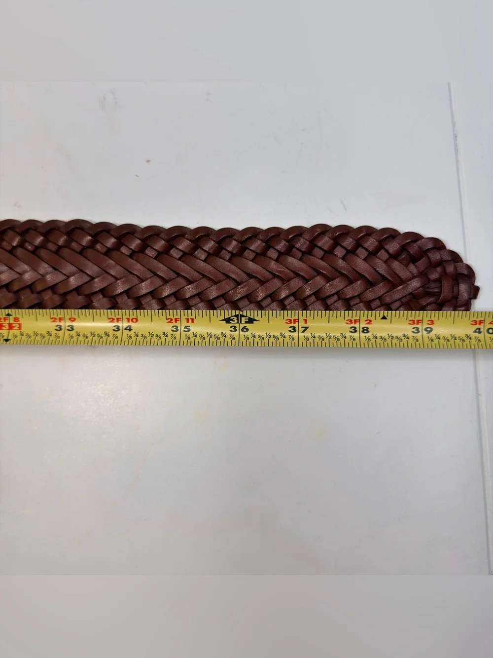 Artisan Mexican handmade Braided Leather Belt  Size L NEW copper buckle